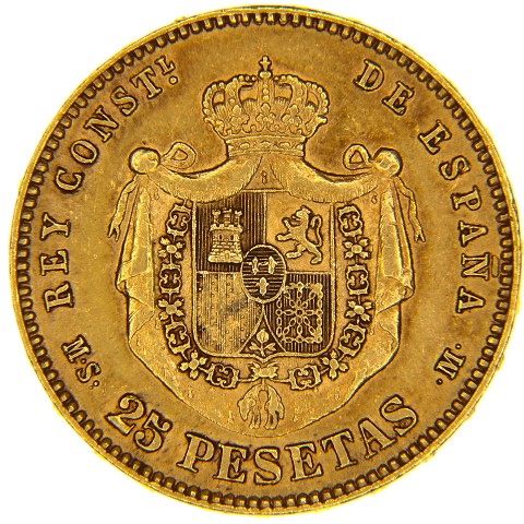 25 Pesetas 1880 - Alfonso XII - Spagna