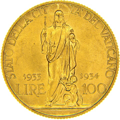 100 Lire 1933-1934 - Pio XI - Città del Vaticano