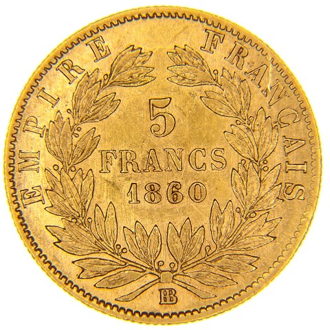 5 Franchi 1854-1860 - Napoleone III - Francia