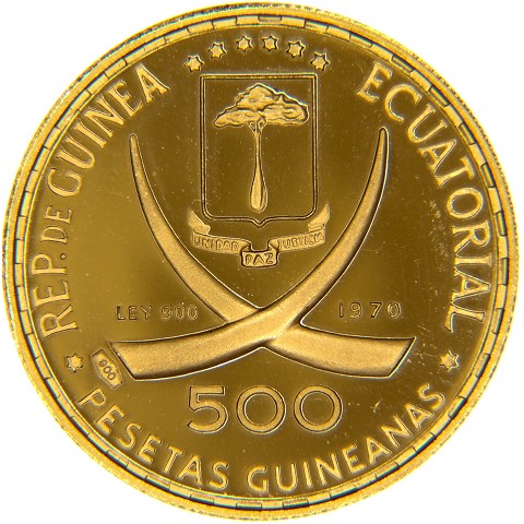 500 Pesetas Guineanas 1970 - Guinea Equatoriale