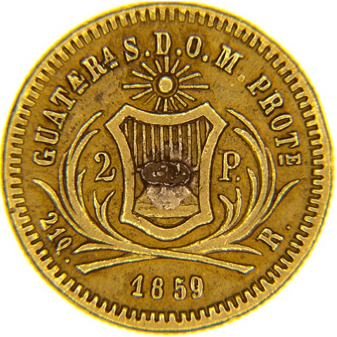 2 Pesos 1859 - Guatemala
