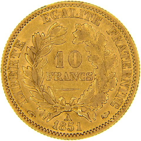 10 Franchi 1850-1851 - 1878-1899 - Francia