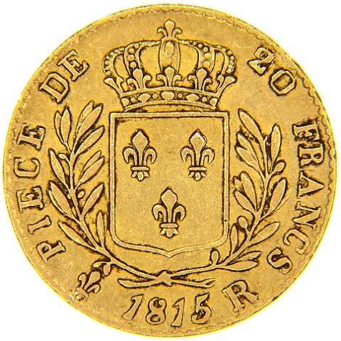 20 Franchi 1815 R - zecca di Londra - Luigi XVIII - Francia