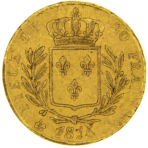 20 Franchi 1815 K - zecca di Bordeaux - Luigi XVIII - Francia