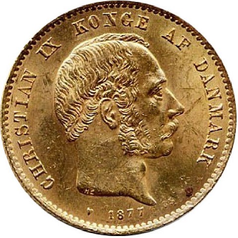20 Corone 1873-1900 - Cristiano IX - Danimarca