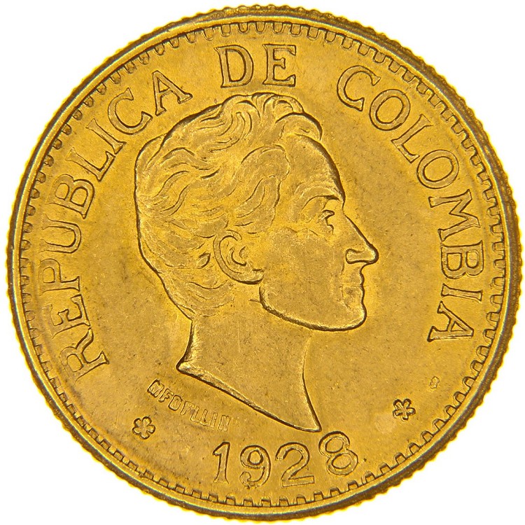 5 Pesos Colombia | Quotazione Storica Sterlina | Regalare Moneta d'Oro