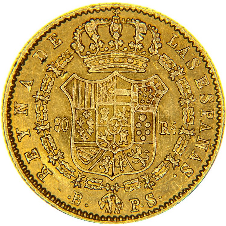 20 Lire 1882 1 Capovolto Ribattuto | 20 Pesos Oro | Franchi Svizzeri Rari