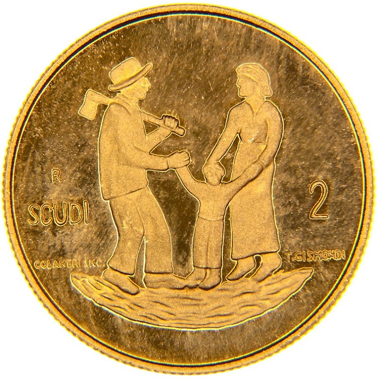 2 Scudi Oro San Marino | Sterlina Oro 2017 | Umberto 1882