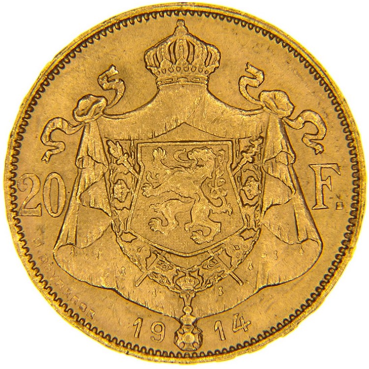 Marengo Oro Belga | 20 Franchi Belga | Monete D'Oro Antiche