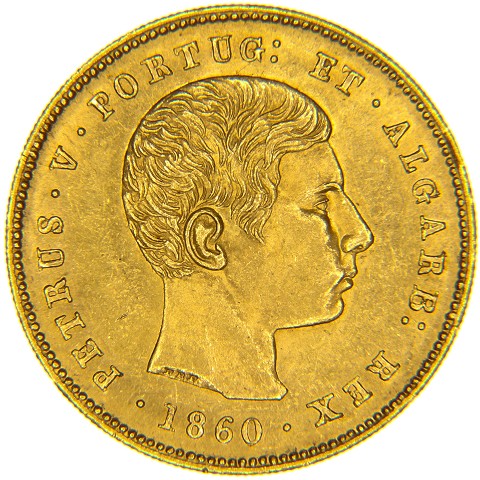 5000 Reis 1860-1861 - Pedro V - Portogallo