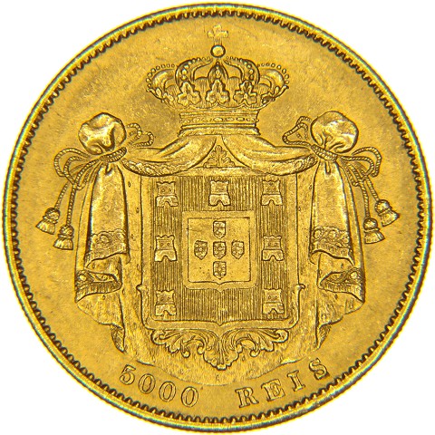 5000 Reis 1860-1861 - Pedro V - Portogallo