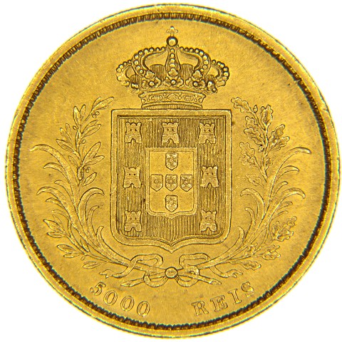5000 Reis 1862-1863 - Luiz I - Portogallo
