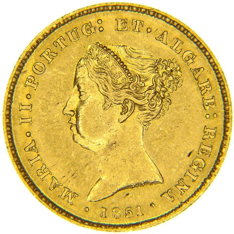 2500 Reis 1851 - Maria II - Portogallo