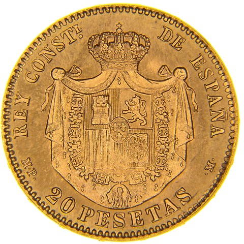 20 Pesetas 1896 (19-62) - Alfonso XIII - Spagna