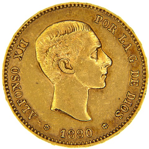 25 Pesetas 1880 - Alfonso XII - Spagna