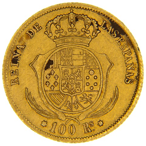 100 Reales 1855 - Siviglia - Isabella II - Spagna