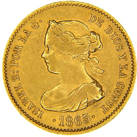 4 Escudos 1865-1868 - Isabella II - Spagna