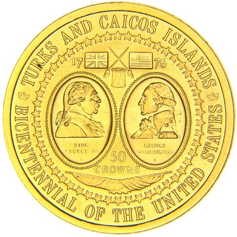 50 Corone 1976 - Elisabetta II - Isole Turks & Caicos