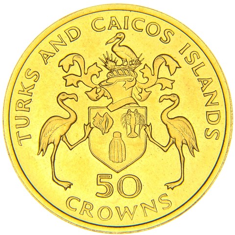 50 Corone 1974 - Elisabetta II - Isole Turks & Caicos