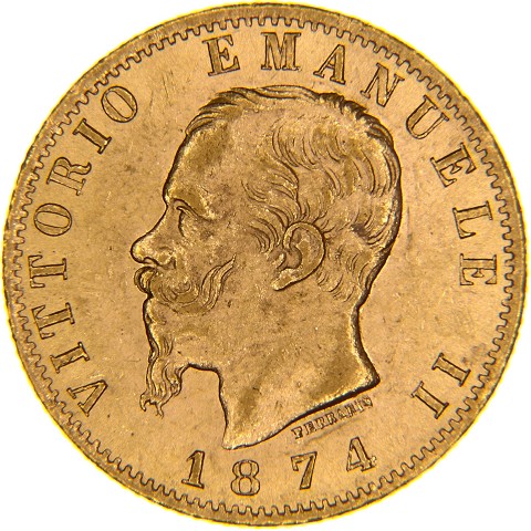 20 Lire 1861-1878 - Vittorio Emanuele II - Regno d’Italia