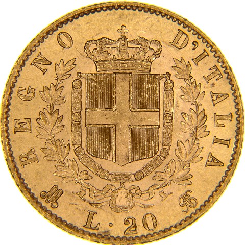 20 Lire 1861-1878 - Vittorio Emanuele II - Regno d’Italia