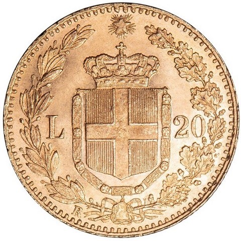 20 Lire 1880-1897 - Umberto I - Regno d’Italia