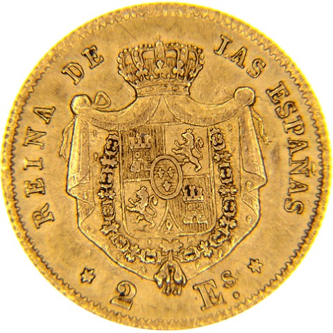 2 Escudos 1865-1868 - Isabella II - Spagna