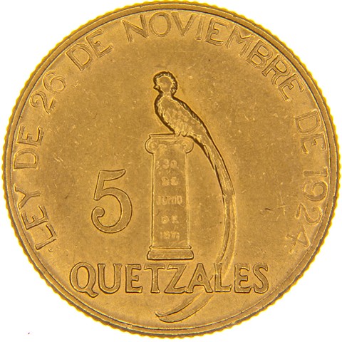 5 Quetzales 1926 - Guatemala