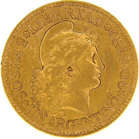 5 Pesos - 1 Argentino 1881-1896 - Argentina