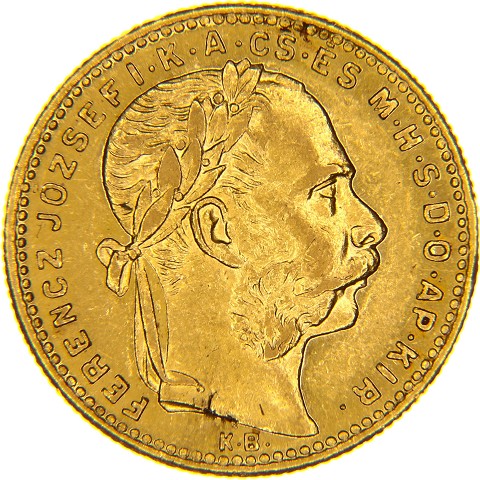 8 Fiorini - 20 Franchi 1870-1892 - Francesco Giuseppe - Ungheria