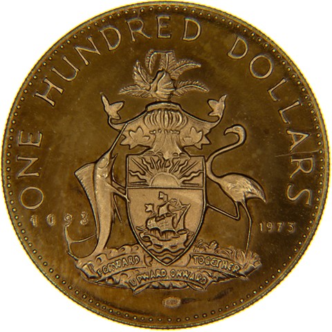100 Dollari 1973 - Elisabetta II - Bahamas