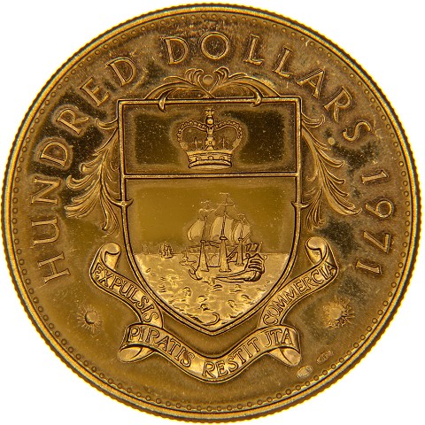 100 Dollari 1971 - Elisabetta II - Bahamas