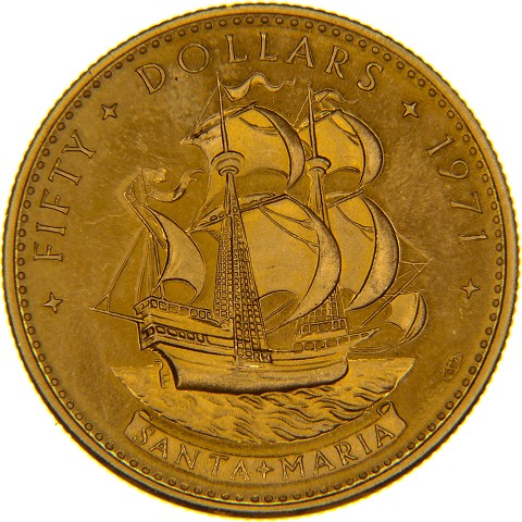 50 Dollari 1971 - Elisabetta II - Bahamas