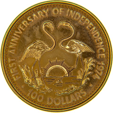 100 Dollari 1974 - Elisabetta II - Bahamas