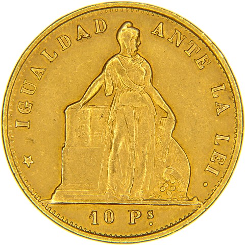 10 Pesos 1854-1867 - Cile
