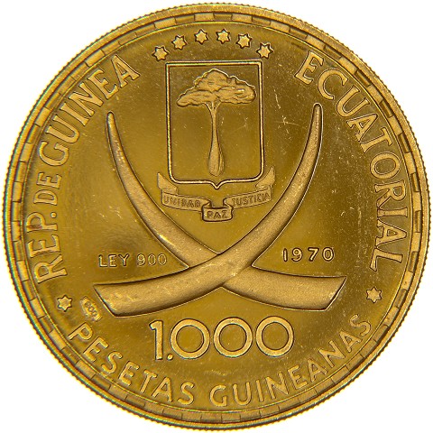1000 Pesetas Guineanas 1970 - Guinea Equatoriale