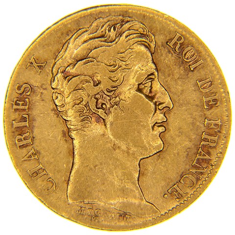 20 Franchi 1825-1830 - Carlo X - Francia