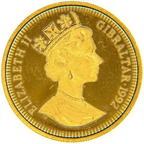 1/5 Corona 1992 - Elisabetta II - Gibilterra
