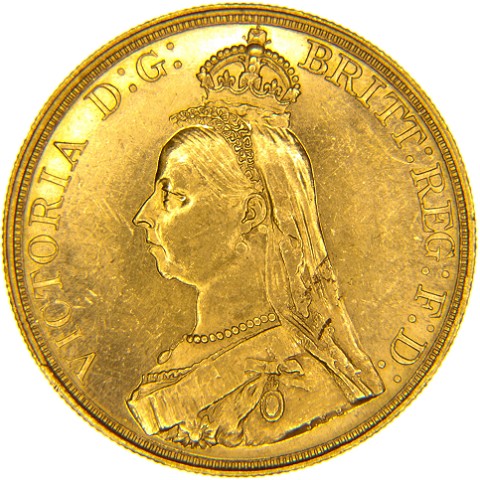5 Sterline 1887 - Regina Vittoria Giubileo - Regno Unito