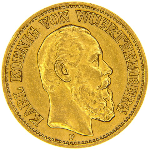 10 Marchi 1874-1888 - Carlo I - Germania - Wurttemberg