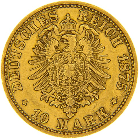 10 Marchi 1874-1888 - Carlo I - Germania - Wurttemberg