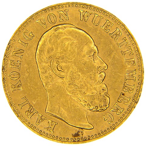 5 Marchi 1877-1878 - Carlo I - Germania - Wurttemberg