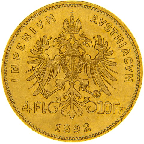 4 Fiorini - 10 Franchi 1870-1892 - Francesco Giuseppe - Austria