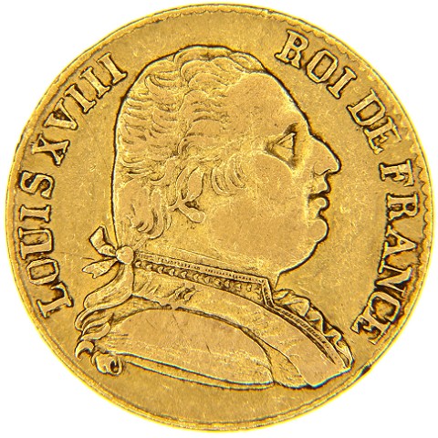 20 Franchi 1815 R - zecca di Londra - Luigi XVIII - Francia