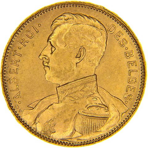 20 Franchi 1914 - Alberto I - Scritte in francese - Belgio
