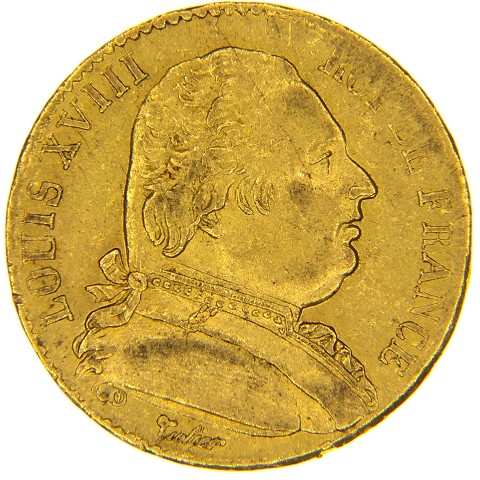 20 Franchi 1815 K - zecca di Bordeaux - Luigi XVIII - Francia