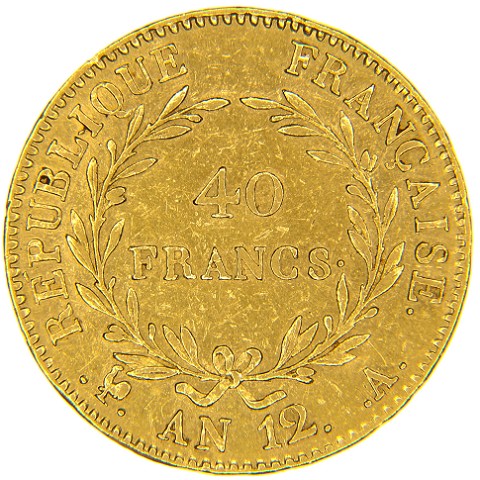 40 Franchi AN. 12 A - zecca di Parigi - Napoleone I - Francia