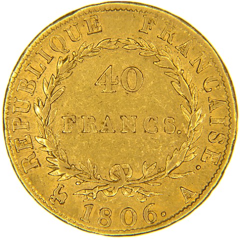 40 Franchi 1806 A - zecca di Parigi - Napoleone I - Francia