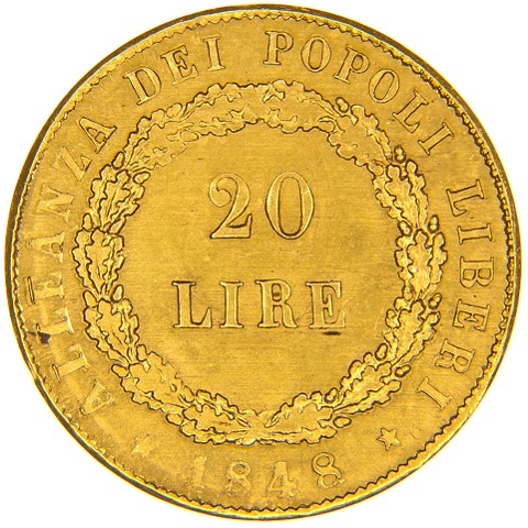 20 Lire 1848 - Governo provvisorio di Venezia