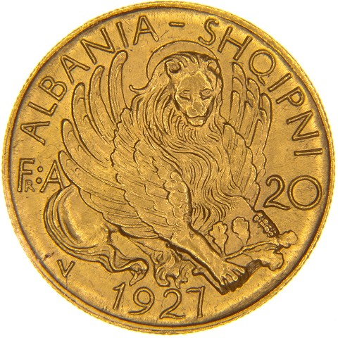 20 Franga Ari 1927 V - Albania
